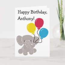 Elefante Personalizado lindo con globos personaliz