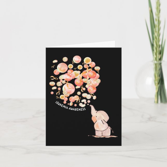 Tarjeta Elefante que sopla globos Naranjas Consciente de l (Anverso)