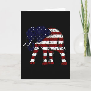 Tarjeta Elefante Republicano Bandera Estadounidense Desgas