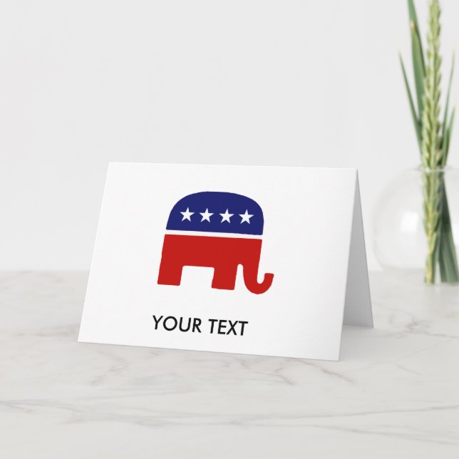 Tarjeta Elefante republicano del elefante/GOP (Anverso)