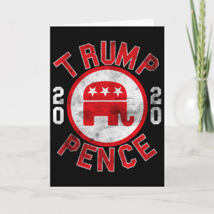 Tarjeta Elefante republicano retro pro-trump Pence hacer l