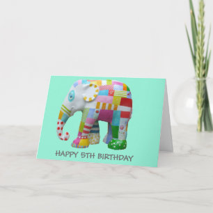 Tarjeta elefante retro de juguete lindo cumpleaños