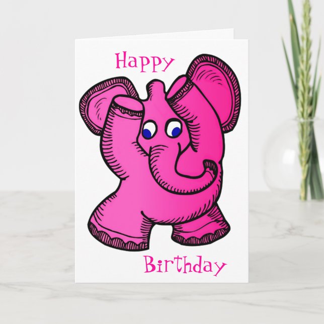 Tarjeta Elefante rosa (Anverso)