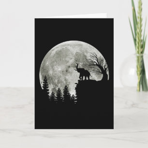 Tarjeta Elefante se para en la luna espeluznante de Hallow