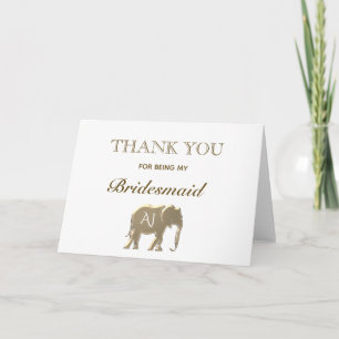 Tarjeta Elefante Simple Gracias por ser mi dama de honor