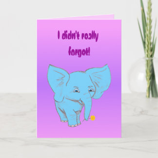 Tarjeta elefante tardío,