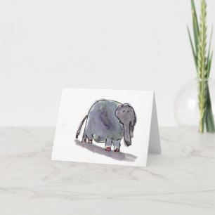 Tarjeta Elefante tocado con la punta del pie rojo •