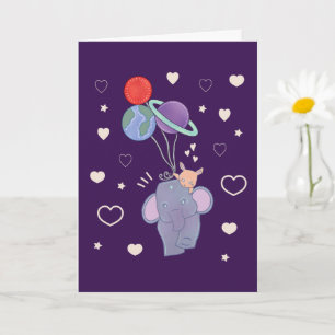 Tarjeta Elefante y paseo en globo aerostático espacial de