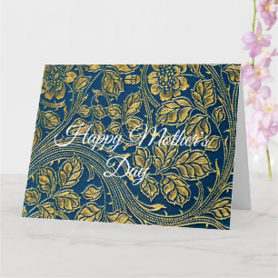 Tarjeta Elegancia Azul Dorada