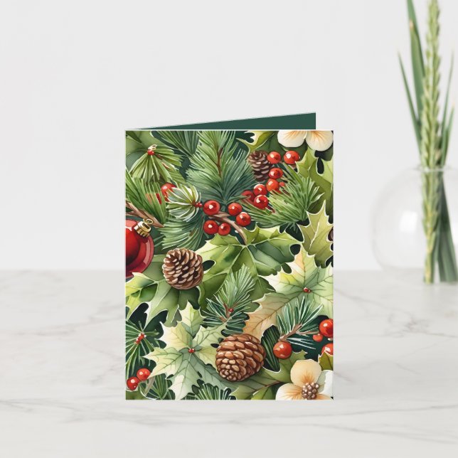Tarjeta Elegancia botánica dentro de Navidades de fotograf (Anverso)