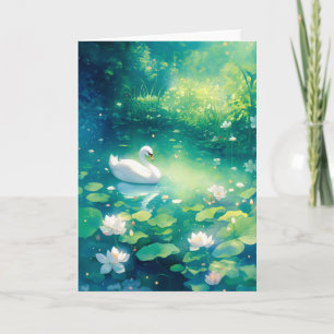 Tarjeta Elegancia de cisne en aguas tranquilas
