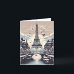 Tarjeta Elegancia de invierno parisina - Navidades en la c<br><div class="desc">Entre en un maravilloso parisino de invierno con nuestra tarjeta de Navidades "Parisian Winter Elegance". Esta exquisita tarjeta capta el romanticismo y el encanto de París durante la temporada festiva. Desde las brillantes luces a lo largo del Sena hasta la majestuosa Torre Eiffel con alegría navideña, cada elemento de esta...</div>