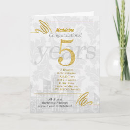 Tarjeta Elegancia empresarial de 5 años en el aniversario 