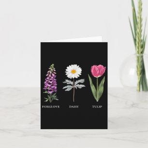 Tarjeta Elegancia floral Foxglove Daisy Tulip Design