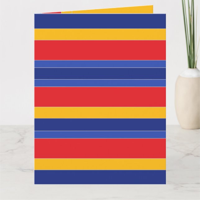 Tarjeta Elegancia personalizada, franjas coloridas moderna (Anverso)