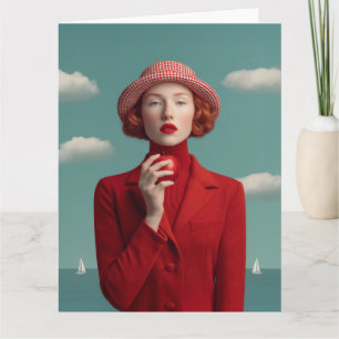 Tarjeta Elegancia roja con Apple