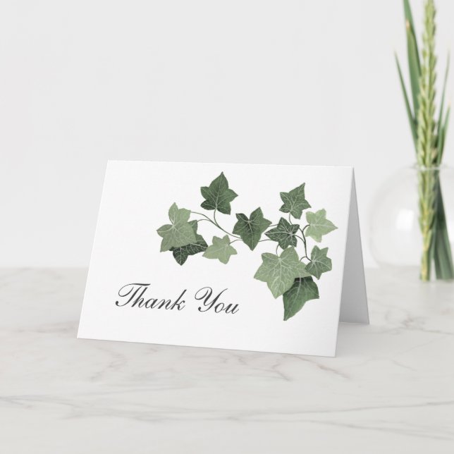 Tarjeta Elegancia Simple Green Ivy Gracias (Anverso)