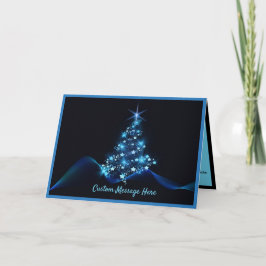 Tarjeta Elegancia simple luces de árbol de navidad negro y