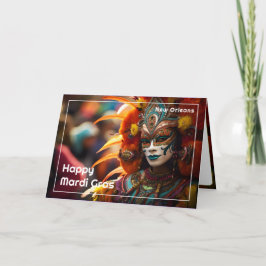 Tarjeta 💚 💜 💛 Elegancia Turquesa: Radiancia Mardi Gras