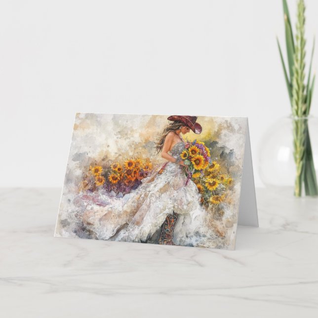 Tarjeta Elegancia y encanto de campo en estilo cowboy (Anverso)