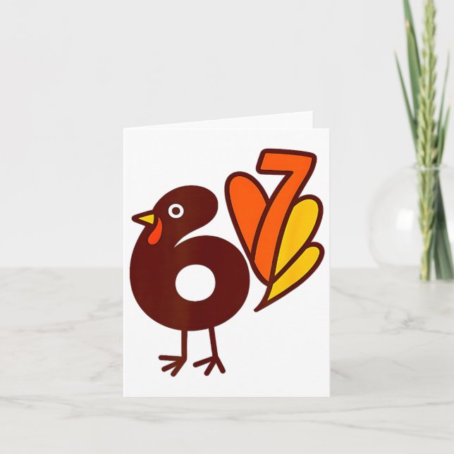 Tarjeta Elegant 67 Turkey Bird Six Seven Silhouette Fall S (Anverso)
