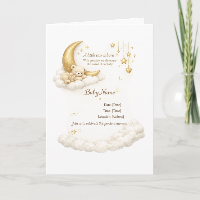 Tarjeta Elegant Baby Shower Invitation (Anverso)