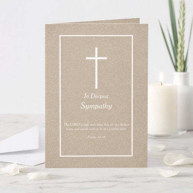 Tarjeta Elegant Bible Verse Christian Cross Sympathy Card (Subido por el creador)
