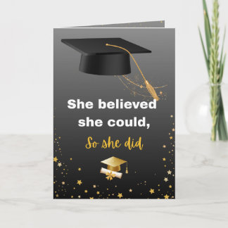 Tarjeta Elegant Black and Gold Graduation