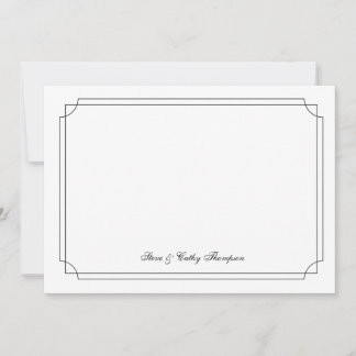 Tarjeta Elegant  Black Border on White Custom Notecard