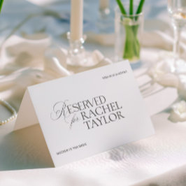 Tarjeta Elegant Black & White Wedding Reserved Place Card