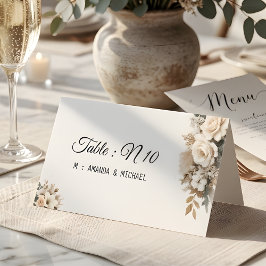 Tarjeta Elegant Blush Floral Table Number Place Card