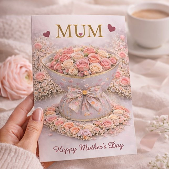 Tarjeta Elegant Blush Rose “MUM” Mother’s Day Card  (Subido por el creador)