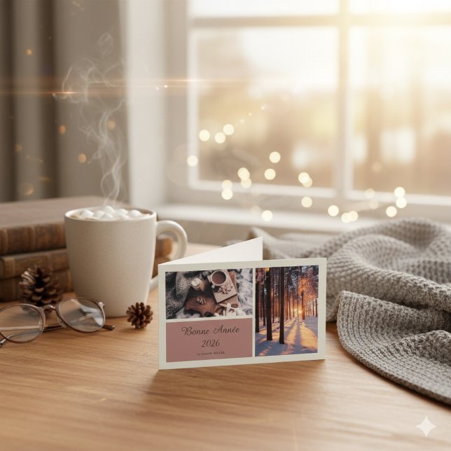 Tarjeta Elegant Bonne Année 2026 Small Folded Card (Subido por el creador)