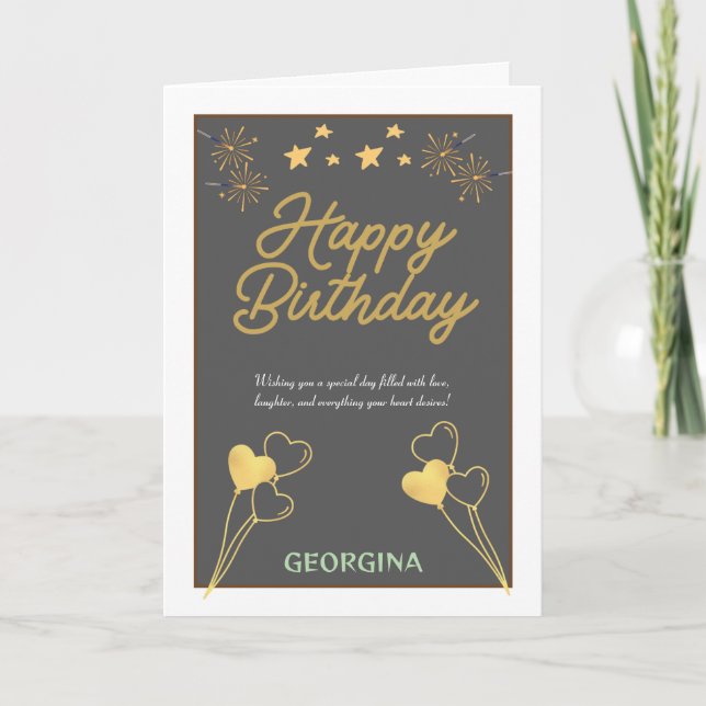 Tarjeta ELEGANT Celebración de Cumpleaños (Anverso)