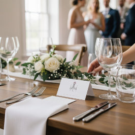 Tarjeta Elegant Chandelier Script Name Wedding place card