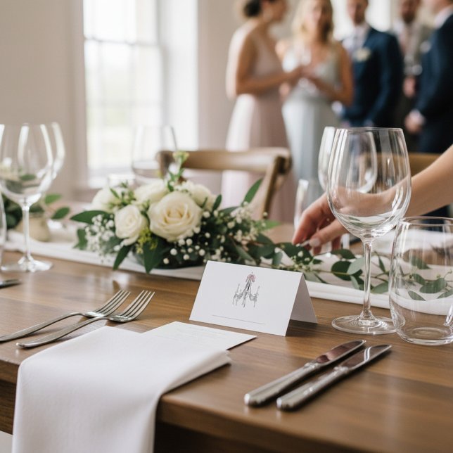 Tarjeta Elegant Chandelier Script Name Wedding place card (Subido por el creador)