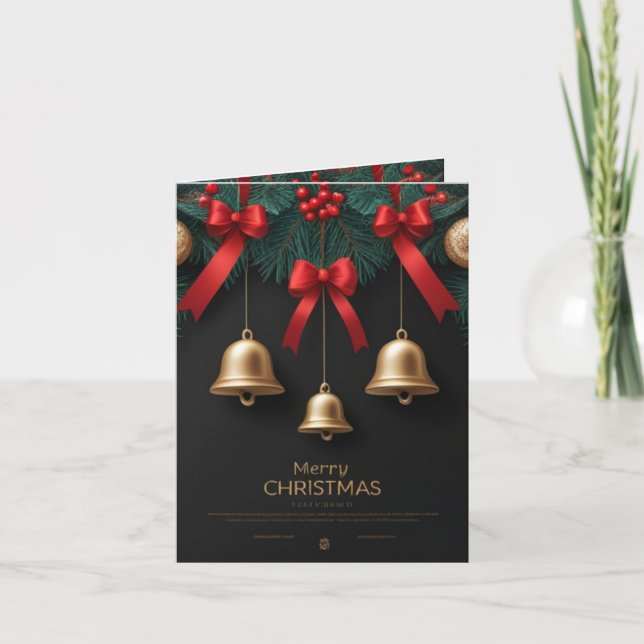 Tarjeta Elegant Christmas Bells Decor – (Anverso)