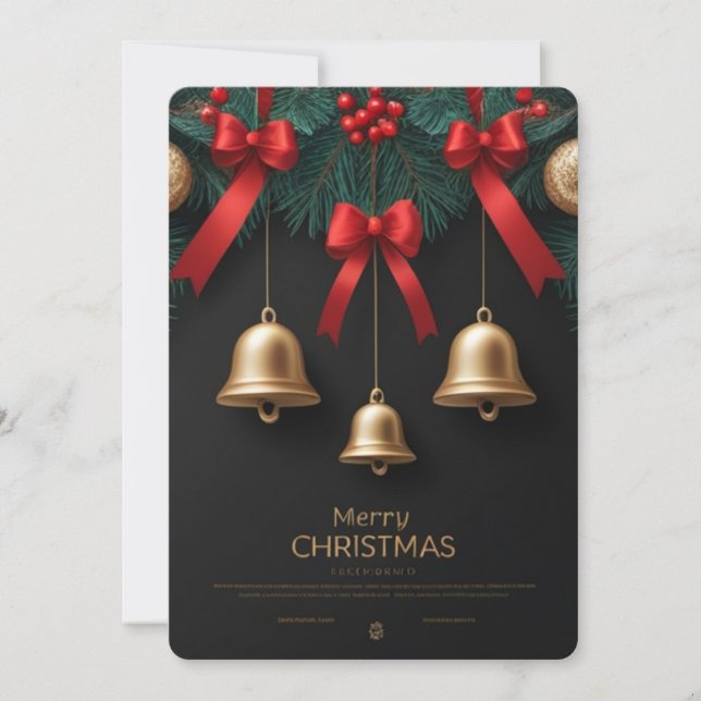 Tarjeta Elegant Christmas Bells Decor – (Anverso)