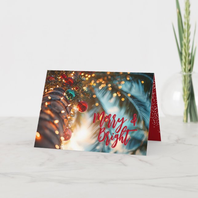 Tarjeta Elegant Christmas Palm Tree Holiday (Anverso)