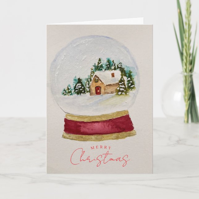 Tarjeta Elegant Christmas Snow Globe Greeting Card (Anverso)