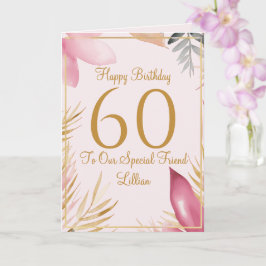 Tarjeta Elegant Floral 60th Birthday Card