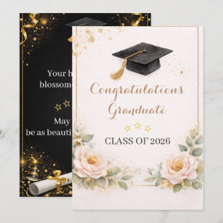 Tarjeta Elegant Floral Graduation Card 2026