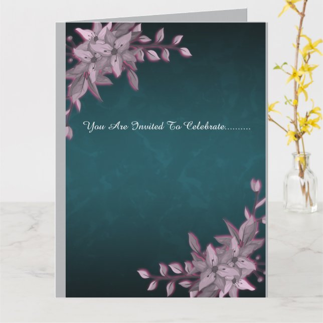 Tarjeta Elegant Floral Graduation Folded Invitation   (flor amarilla)