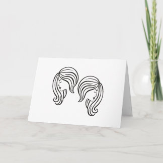 Tarjeta Elegant Gemini Zodiac Sign Modern Line Art