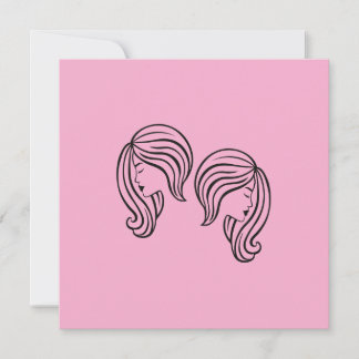 Tarjeta Elegant Gemini Zodiac Sign Modern Line Art