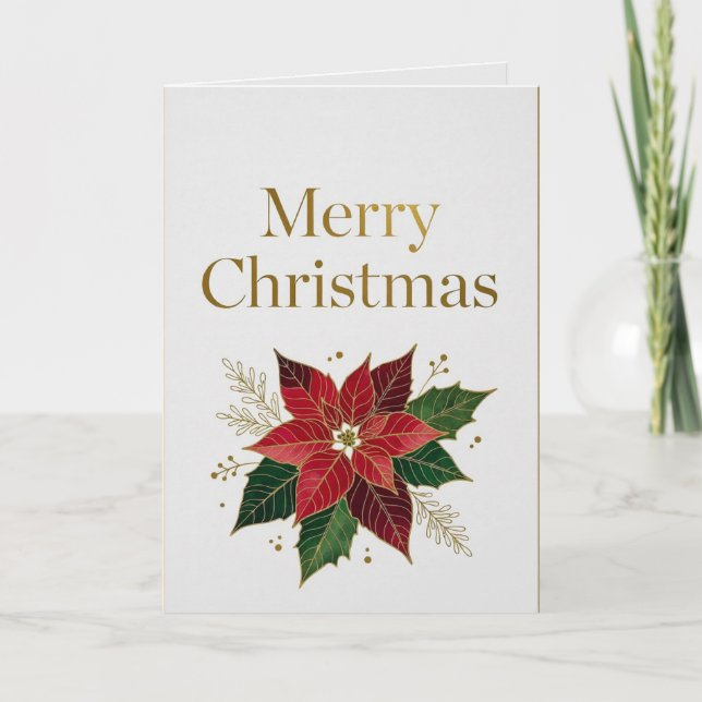 Tarjeta Elegant Gold Foil Merry Christmas Card (Anverso)