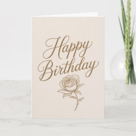Tarjeta Elegant Gold Script Minimalist Birthday Card