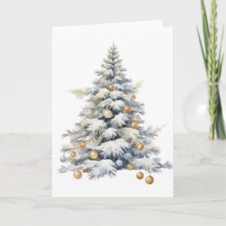 Tarjeta Elegant Gold & White Christmas Tree Greeting Card 