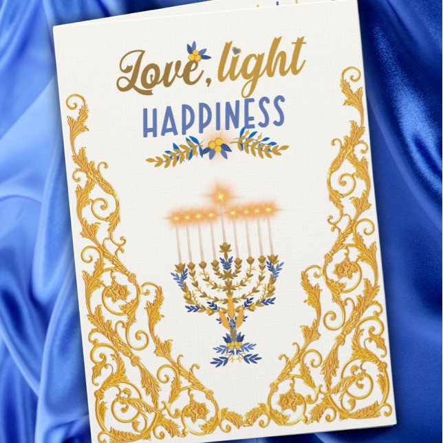 Tarjeta Elegant Hanukkah Menorah (Subido por el creador)