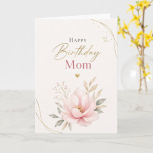 Tarjeta Elegant Happy Birthday Mom Greeting Card